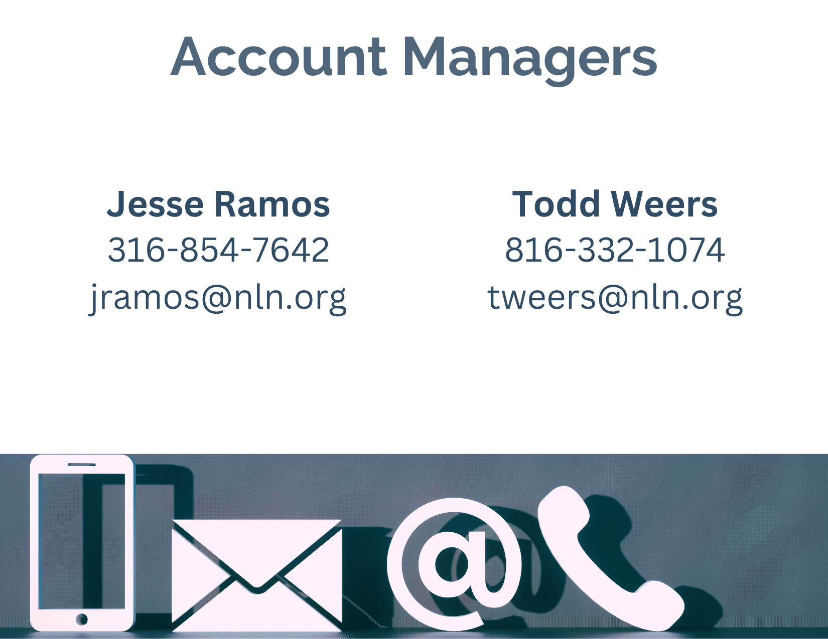 Account Managers Contact Info