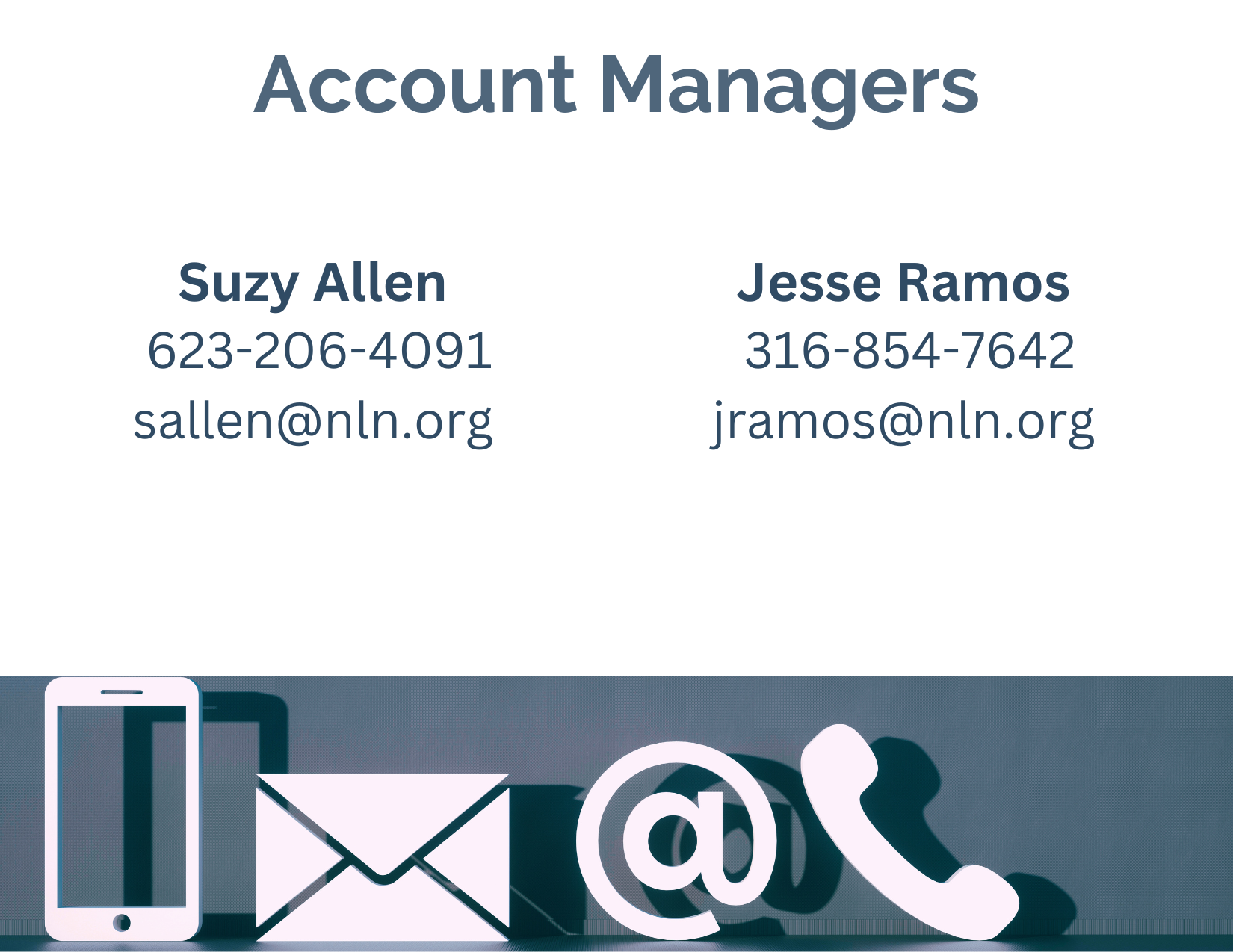 Account Managers Contact Info