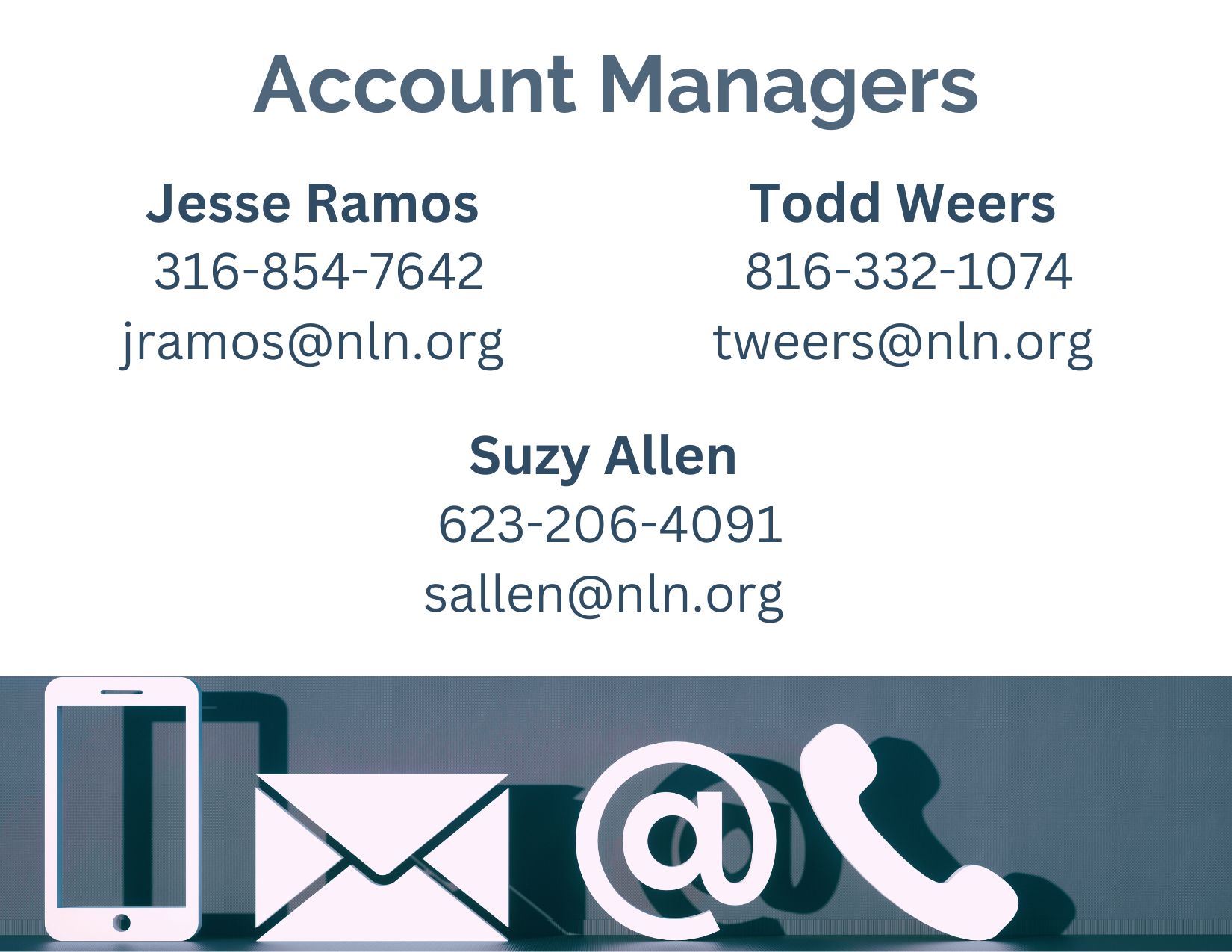 Account Managers Contact Info